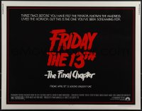 5c0492 FRIDAY THE 13th - THE FINAL CHAPTER 1/2sh 1984 Part IV, slasher sequel, Jason's unlucky day!
