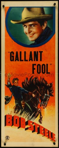 5c0414 GALLANT FOOL insert 1933 smiling portrait of cowboy Bob Steele & on horse, ultra rare!