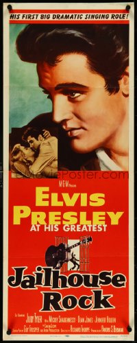 5c0418 JAILHOUSE ROCK insert 1957 classic art of rock & roll king Elvis Presley by Bradshaw Crandell!