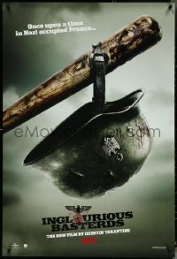 5c0702 INGLOURIOUS BASTERDS teaser DS 1sh 2009 Quentin Tarantino, Nazi helmet on baseball bat!
