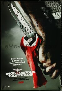 5c0699 INGLOURIOUS BASTERDS teaser DS 1sh 2009 Quentin Tarantino, bloody knife through Nazi flag!