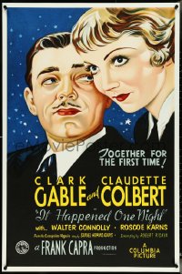 5c0221 IT HAPPENED ONE NIGHT S2 poster 2001 best art of Clark Gable & Claudette Colbert!