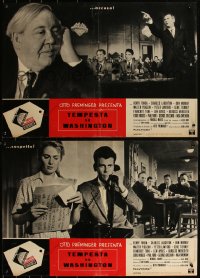 5c0299 ADVISE & CONSENT 10 Italian 18x27 pbustas 1962 Preminger classic, Fonda, Laughton!