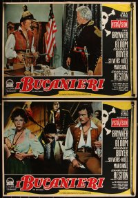 5c0295 BUCCANEER 16 Italian 19x26 pbustas 1960 Yul Brynner & pirates, Anthony Quinn!