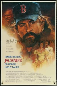 5c0705 JACKNIFE 1sh 1989 close-up art of Robert De Niro with beard and baseball cap!