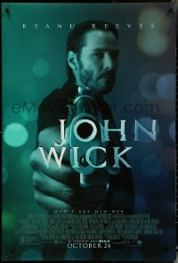 5c0709 JOHN WICK advance DS 1sh 2014 cool close up image of Keanu Reeves pointing gun!