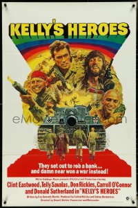 5c0712 KELLY'S HEROES 1sh R1972 Clint Eastwood, Telly Savalas, Don Rickles, Donald Sutherland!