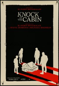 5c0716 KNOCK AT THE CABIN teaser DS 1sh 2023 save your family or save humanity, different creepy art!