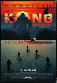 5c0717 KONG: SKULL ISLAND advance DS 1sh 2017 Samuel Jackson, Hiddleston, the huge ape and soldiers!