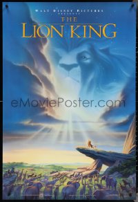 5c0729 LION KING DS 1sh 1994 Disney Africa, John Alvin art of Simba on Pride Rock with Mufasa in sky