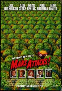 5c0744 MARS ATTACKS! int'l advance DS 1sh 1996 directed by Tim Burton, great image of brainy aliens!