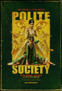 5c0799 POLITE SOCIETY advance DS 1sh 2023 Priya Kansara, Arya, great art, big trouble, little sister!
