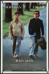 5c0809 RAIN MAN 1sh 1988 Tom Cruise & autistic Dustin Hoffman, directed by Barry Levinson!