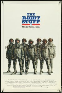 5c0822 RIGHT STUFF advance 1sh 1983 great line up of the first NASA astronauts all suited up!