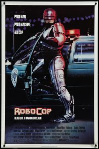 5c0827 ROBOCOP 1sh 1988 Paul Verhoeven, full-length cyborg police Peter Weller by Mike Bryan!