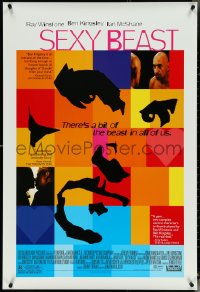 5c0846 SEXY BEAST 1sh 2000 Ray Winstone, Ian McShane, cool art of Ben Kingsley!