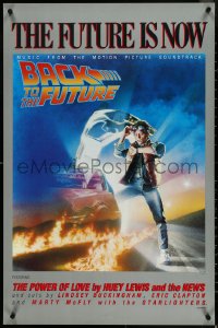 5c0090 BACK TO THE FUTURE 23x35 music poster 1985 art of Michael J. Fox & Delorean by Drew Struzan!