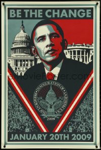 5c0166 BARACK OBAMA 24x36 special poster 2009 iconic Shepard Fairey art, 'Be the Change'!