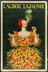 5c0012 CACHOU LAJAUNIE 39x59 French advertising 1920s Cappiello art of smoking woman, ultra rare!