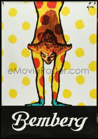 5c0015 J.P. BEMBERG 38x54 Italian advertising poster 1950s clown doing handstand by Rene Gruau!