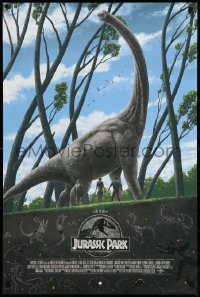 5c0200 JURASSIC PARK #41/100 24x36 art print 2018 cast slightly too close to dinosaur by Marko Manev