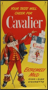 5c0376 R.J. REYNOLDS vertical 11x21 advertising poster 1950 your taste will cheer for Cavalier!