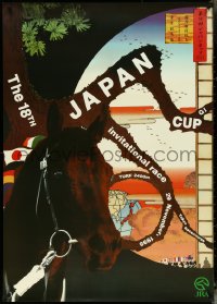 5c0078 TADANORI YOKOO 29x41 Japanese special poster 1998 cool horse racing art for the 18th Japan Cup!
