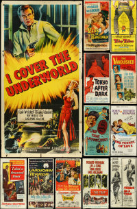5d0195 LOT OF 12 FOLDED THREE-SHEETS 1950s great images from a variety of different movies!