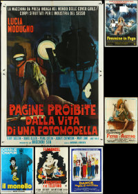 5d0032 LOT OF 6 FOLDED ITALIAN TWO-PANELS 1960s-1980s great images from a variety of movies!
