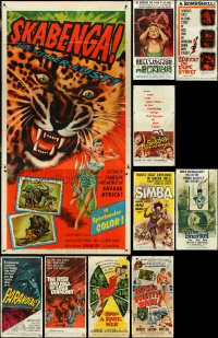 5d0196 LOT OF 11 FOLDED THREE-SHEETS 1950s-1960s great images from a variety of different movies!