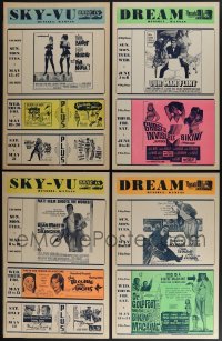5d0017 LOT OF 7 UNFOLDED LOCAL THEATER WINDOW CARDS 1960s a variety of cool movie images!