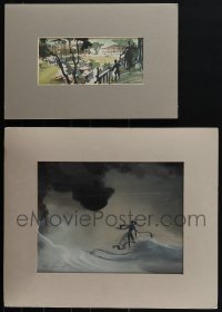 5d0003 LOT OF 3 JOSEPH MCMILLAN JOHNSON SIGNED ORIGINAL PAINTINGS 1940s matted & ready to frame!