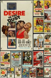 5d0235 LOT OF 36 FOLDED ONE-SHEETS 1950s-1960s great images from a variety of different movies!