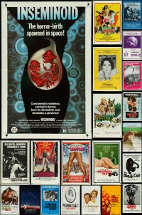 5d0185 LOT OF 43 TRI-FOLDED ONE-SHEETS 1970s-1980s a variety of cool movie images!
