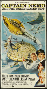 5f0156 CAPTAIN NEMO & THE UNDERWATER CITY 3sh 1970 Jules Verne, art of cast, divers & the Nautilus!
