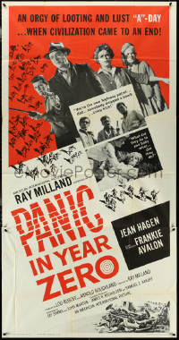5f0172 PANIC IN YEAR ZERO 3sh 1962 Ray Milland, Jean Hagen, Frankie Avalon, orgy of looting & lust!
