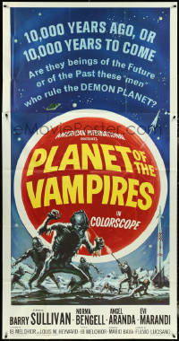 5f0174 PLANET OF THE VAMPIRES 3sh 1965 Mario Bava, beings of the future rule the demon planet, rare!