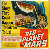 5f0079 RED PLANET MARS 6sh 1952 art of Peter Graves & sexy Andrea King trying to save the world!
