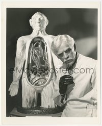 5f1221 BEFORE I HANG 8x10 still 1940 creepy Wizard of Death Boris Karloff w/human model by Schafer!
