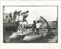 5f1208 JAWS deluxe 8x10 file photo 1975 Spielberg watches crew adjusting Bruce the shark by Goldman!