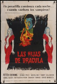 5f0022 TWINS OF EVIL Argentinean 1971 different art of Madeleine & Mary Collinson, Dracula, Hammer!