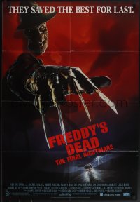 5f0218 FREDDY'S DEAD Aust 1sh 1991 great art of Robert Englund as Freddy Krueger!