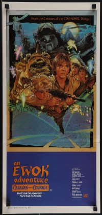 5f0187 CARAVAN OF COURAGE Aust daybill 1984 An Ewok Adventure, Star Wars, art by Drew Struzan!