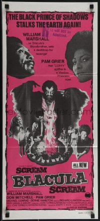 5f0205 SCREAM BLACULA SCREAM Aust daybill 1973 image of black vampire William Marshall & Pam Grier!