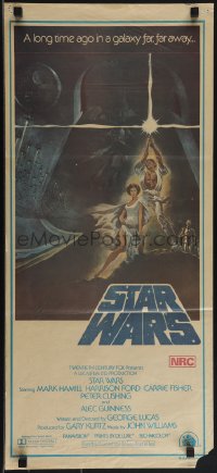 5f0207 STAR WARS second printing Aust daybill 1977 George Lucas classic epic, art by Tom Jung!