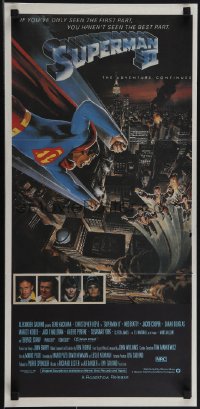 5f0209 SUPERMAN II Aust daybill 1981 Christopher Reeve, Terence Stamp, cool art by Daniel Goozee!