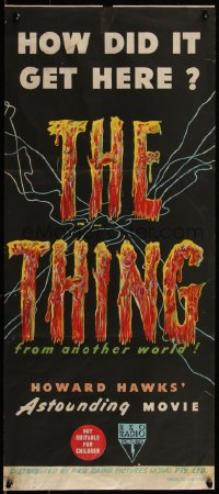 5f0210 THING Aust daybill 1951 Howard Hawks sci-fi classic, completely different and ultra rare!