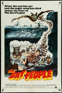 5f0635 BAT PEOPLE revised 1sh 1974 AIP, Stewart Moss, cool horror artwork, It Lives By Night!