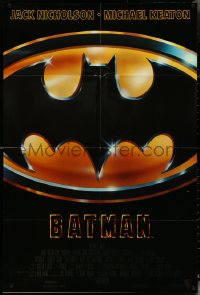 5f0637 BATMAN style C int'l 1sh 1989 directed by Tim Burton, Keaton, Nicholas, image of Bat Logo!