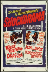 5f0651 BILLY THE KID VS. DRACULA/JESSE JAMES MEETS FRANKENSTEIN'S DAUGHTER 1sh 1965 western horror!